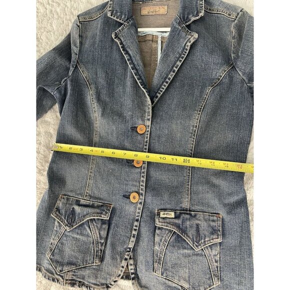 Vintage 90’s Levi Strauss Signature Women’s Blazer Jacket Stretch Denim Sz M - Picture 10 of 10